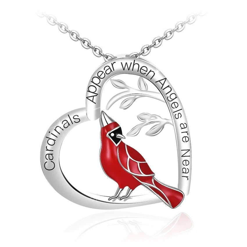 Cardinal Pendant Necklace, classic heart style