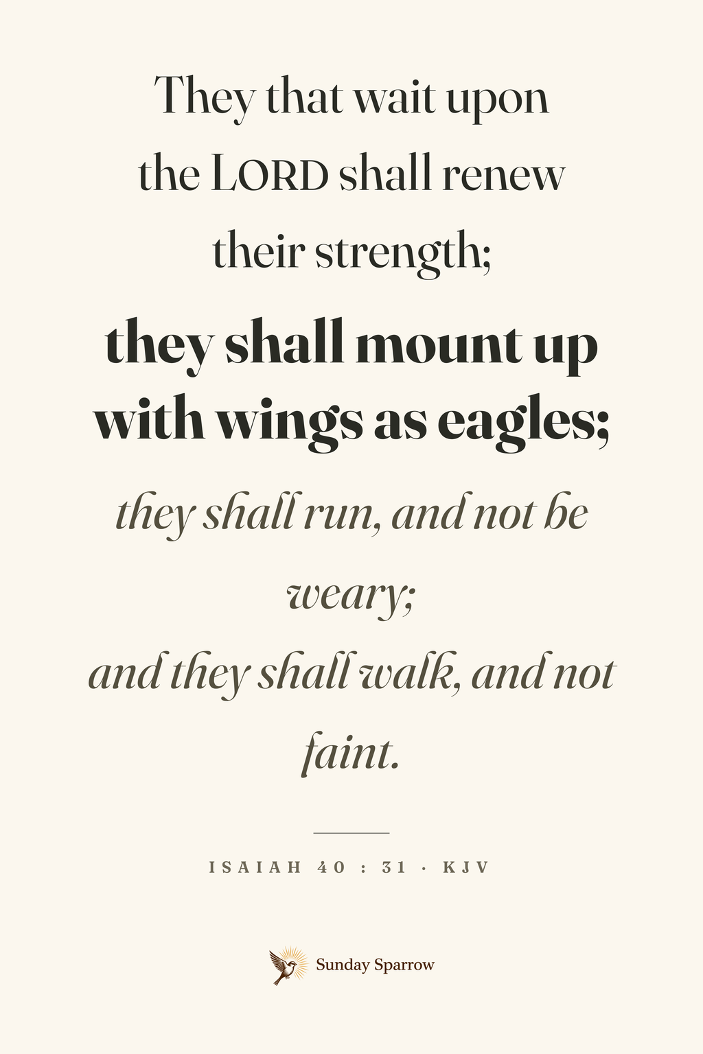 Wings As Eagles — Isaiah 40:31, KJV — the 12×18 in print on cream matte paper