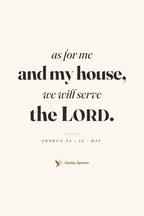 As For Me And My House — Joshua 24:15, KJV — the 12×18 in print on cream matte paper