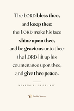 The Benediction — Numbers 6:24–26, KJV — the 12×18 in print on cream matte paper