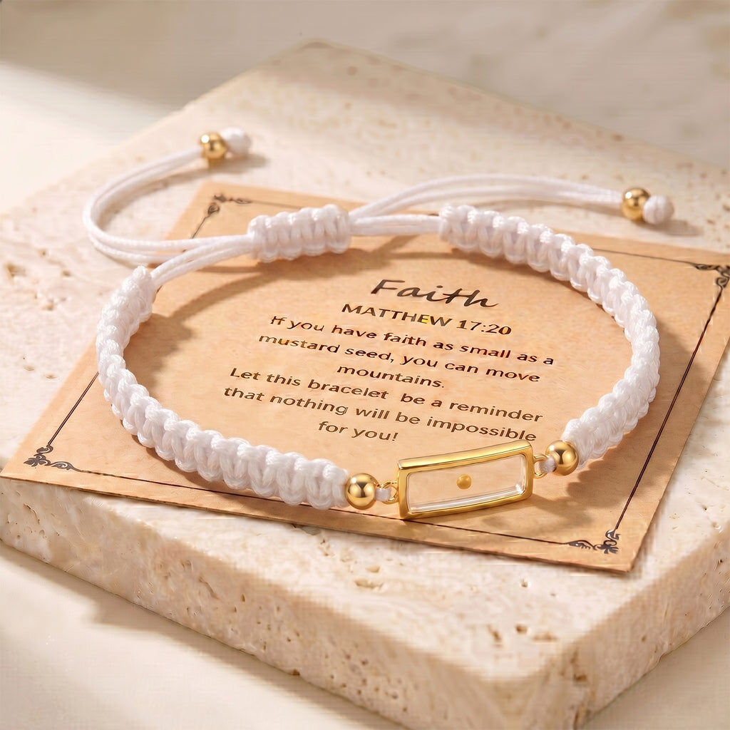 Seed of Faith Bracelet, White cord