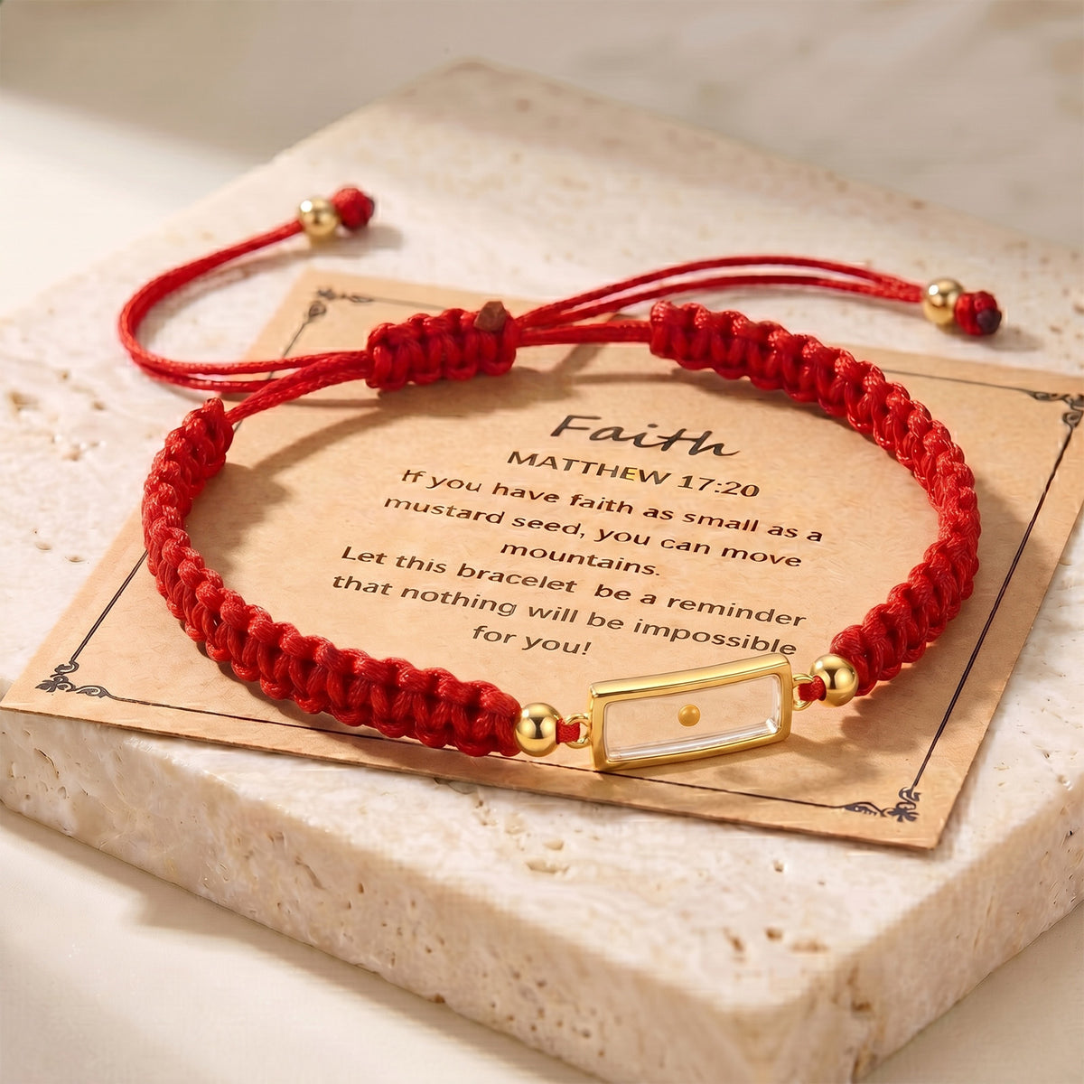 Seed of Faith Bracelet, Red cord